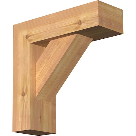 Ekena Millwork Traditional Block Smooth Bracket w/ Offset Brace, Western Red Cedar, 5 1/2"W x 16"D x 16"H BKT0604X16X16TRA05SWR